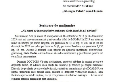 scrisoare de multumire